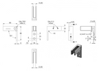 Glasverbinder für Wandmontage, für Glasstärke 12.00 - 12.76 mm, V4A