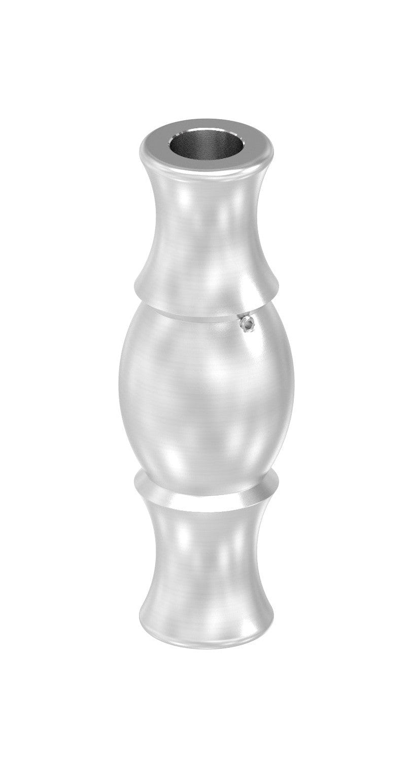 Edelstahl Zierhülse mit Durchgangsbohrung, Höhe 90 mm, V2A