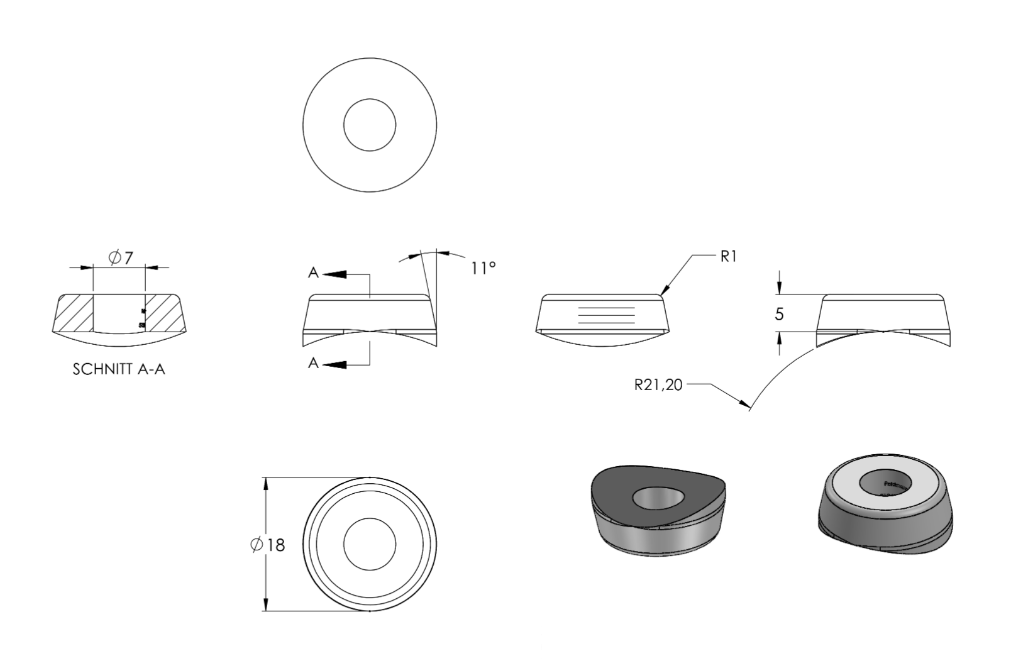 Zeichnung Ausgleichsstück für Rohr Ø 42,4 mm