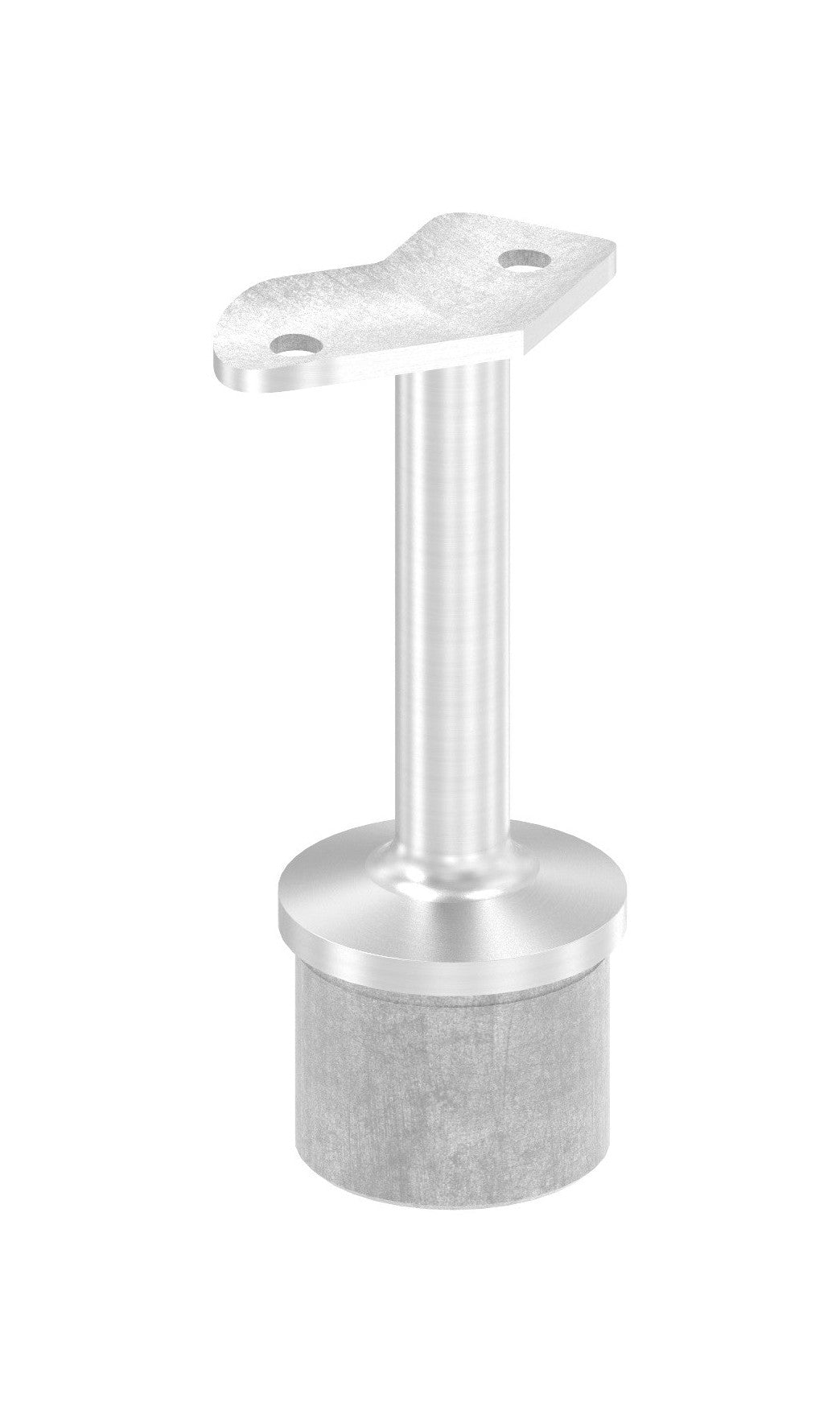 Handlaufstütze Edelstahl aus einem Stück, mit Handlaufanschlussplatte 135°, V2A / V4A