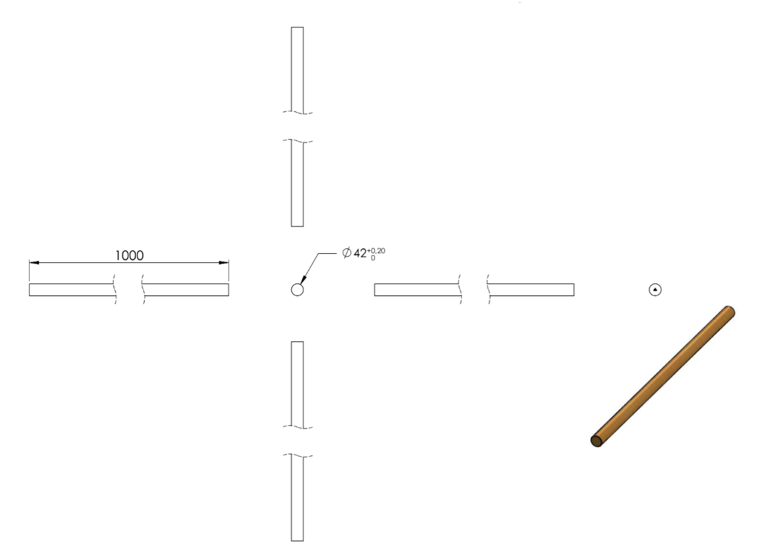 Holzhandlauf Buche, Ø 42 mm, gedämpft, geschliffen und lackiert, für den Innenbereich
