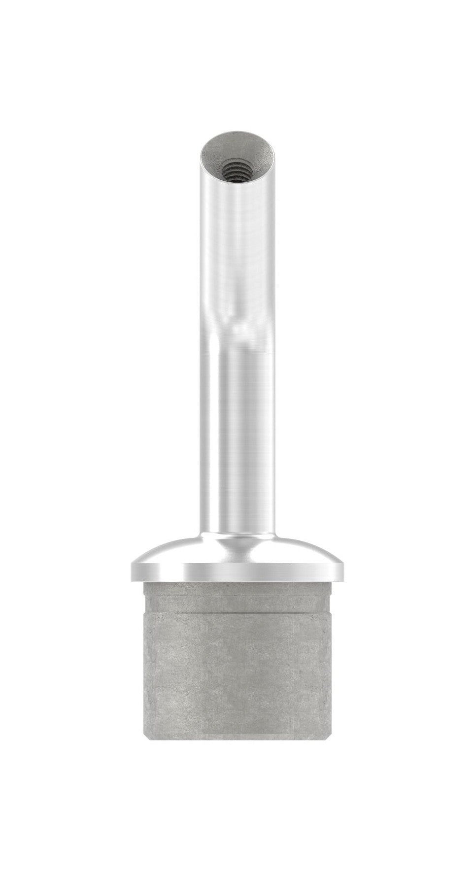Handlaufstütze Edelstahl aus einem Stück, Stift 135° gebogen, mit Innengewinde M6, V2A