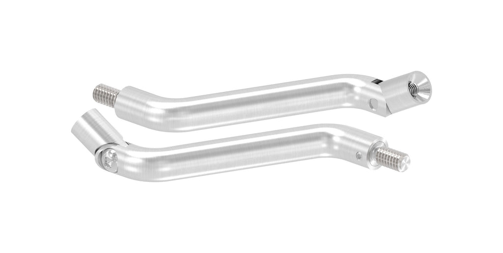 Gelenkbügel Edelstahl 2 x 30° gebogen, 360° drehbar,1 x Außengewinde, 1 x Innengewinde, V2A