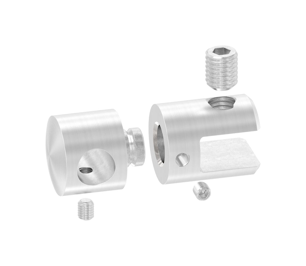 Querstab-Plattenhalter für Plattenstärke 4,0 - 10,76 mm, mit Durchgangsbohrung, V2A