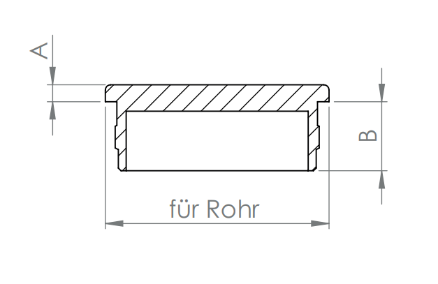 Edelstahl Rohrabschlussstopfen flach, hohl/gegossen, mit Rändelung, zum Einschlagen, V2A / V4A