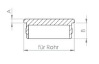 Edelstahl Rohrabschlussstopfen flach, hohl/gegossen, mit Rändelung, zum Einschlagen, V2A / V4A
