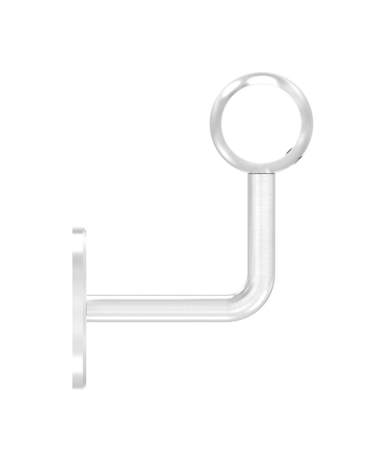 verschraubter Handlaufhalter mit Kugelring, zum Durchschieben des Handlaufs, V2A