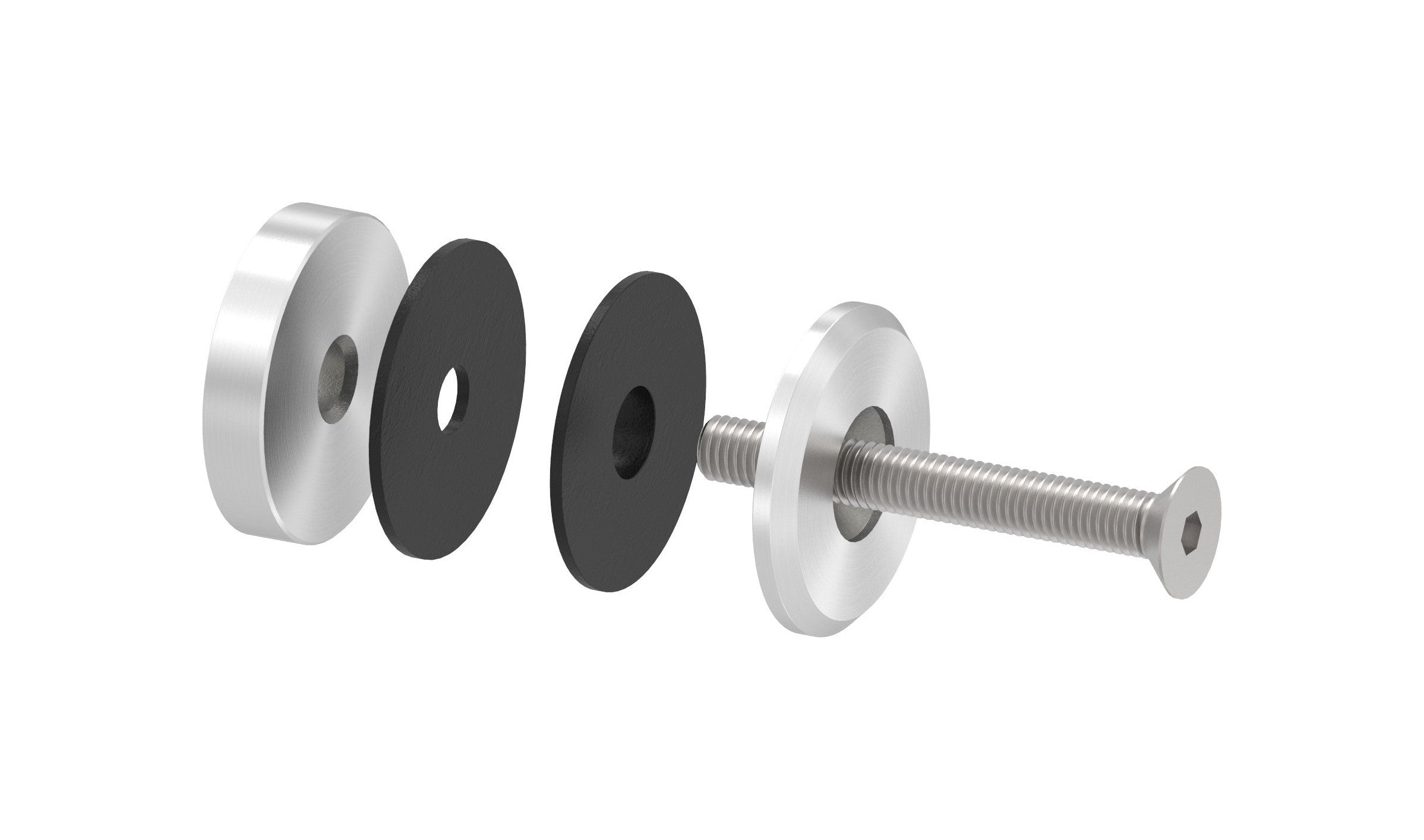 Glaspunkthalter Ø 52 mm mit Schraube, Klemmbereich 6.0 - 21.52 mm, V2A