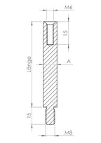 Stift Edelstahl, 1 x Außengewinde, 1 x Innengewinde, V2A / V4A