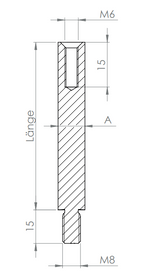 Stift Edelstahl, 1 x Außengewinde, 1 x Innengewinde, V2A / V4A