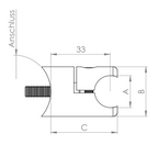 Blechhalter für rundes Klemmprofil, V2A