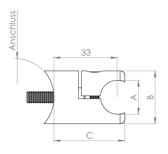Blechhalter für rundes Klemmprofil, V2A