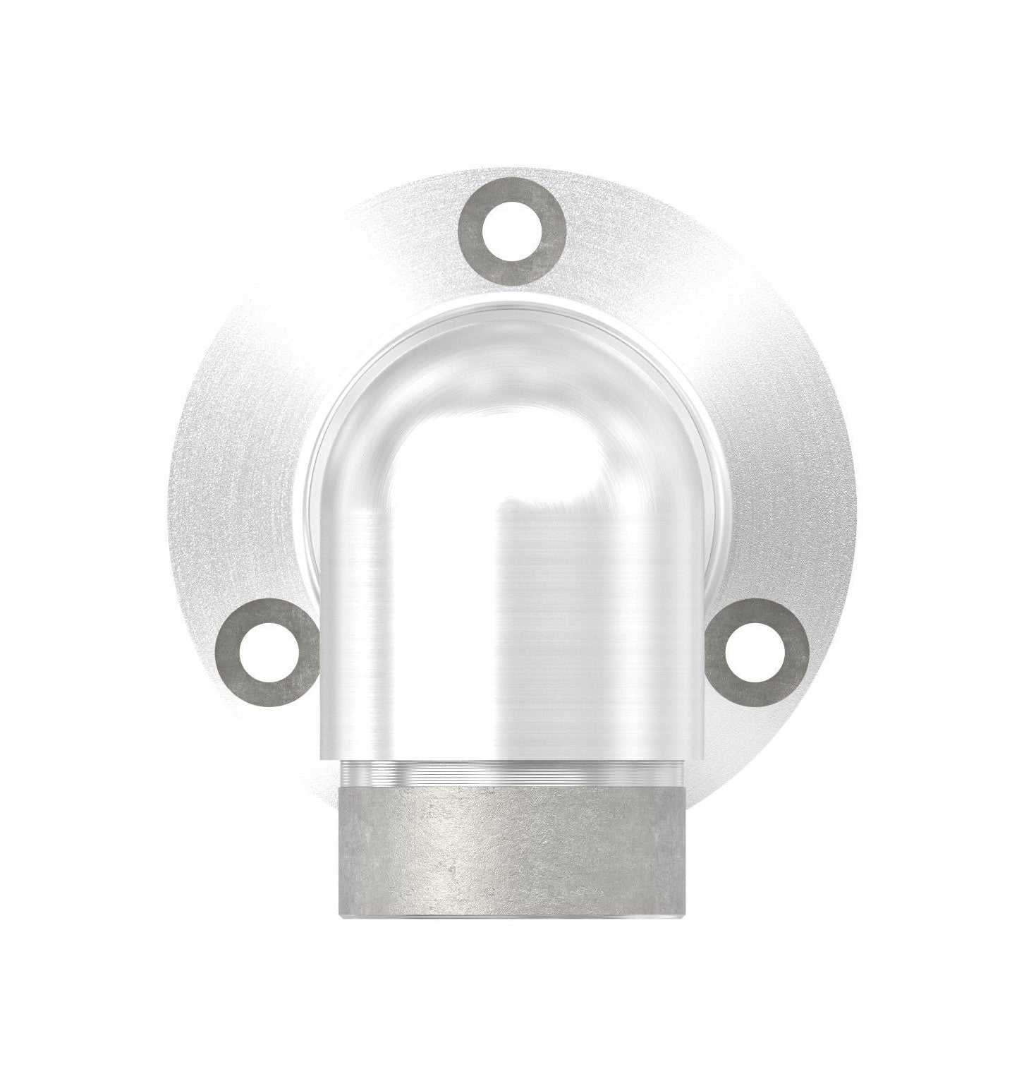 Edelstahl Wandhalter 90° für Rundrohre, lang, zum Einstecken ins Rohr, V2A