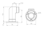Edelstahl Wandhalter 90° für Rundrohre, lang, zum Einstecken ins Rohr, V2A