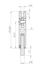 Gelenkstift Edelstahl, 360° drehbar, 1 x Außengewinde, 1 x Innengewinde, V2A / V4A