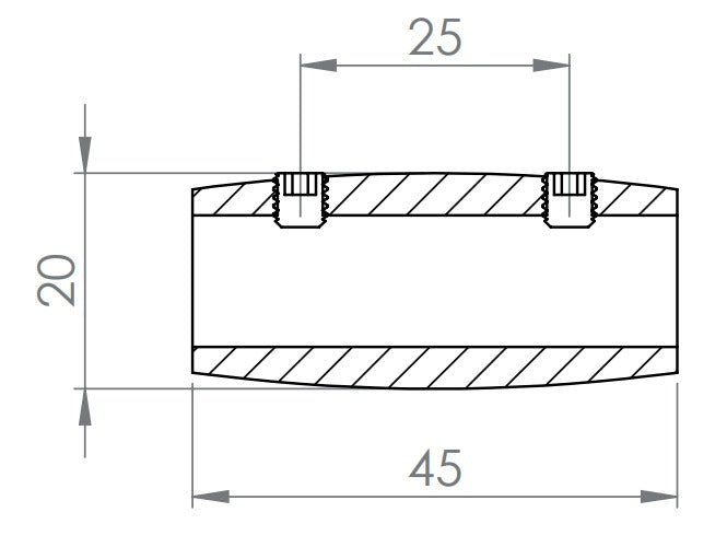 Rundstabverbinder abgerundet, zum Stoßen zweier Rundstäbe, V2A