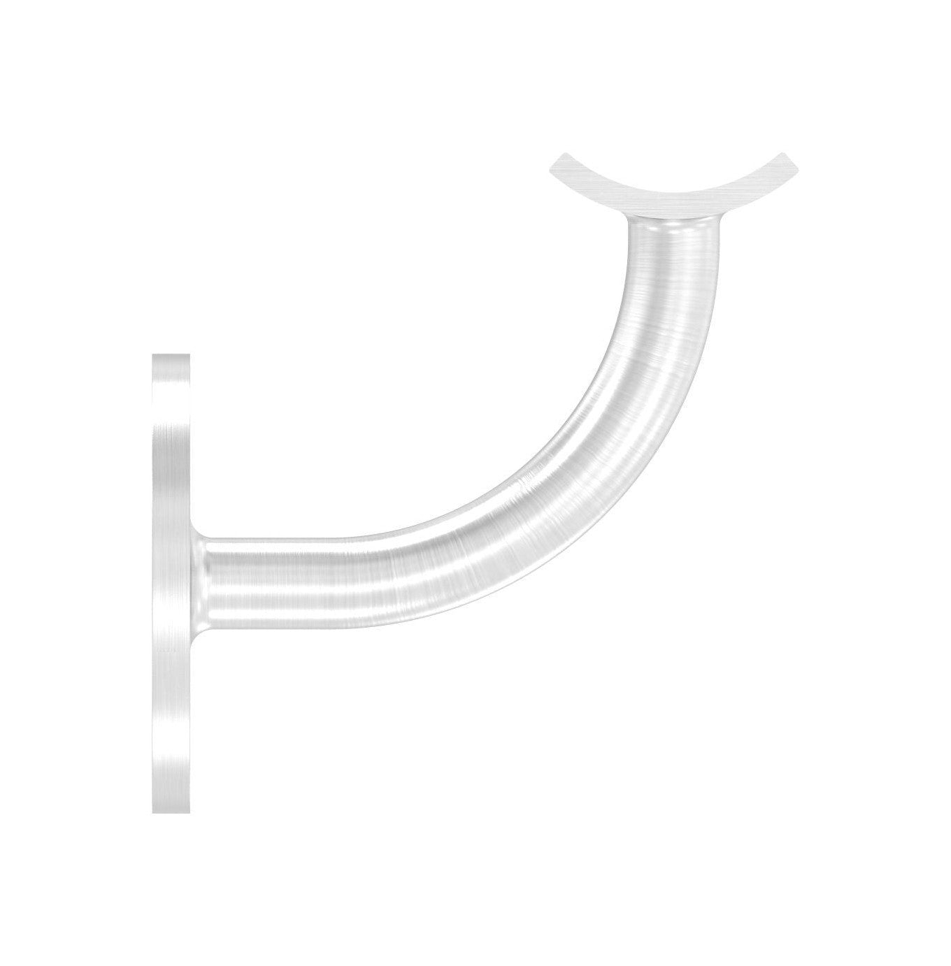 verschweißter Handlaufhalter mit Anschlussplatte, zum Anschrauben des Handlaufs, V2A