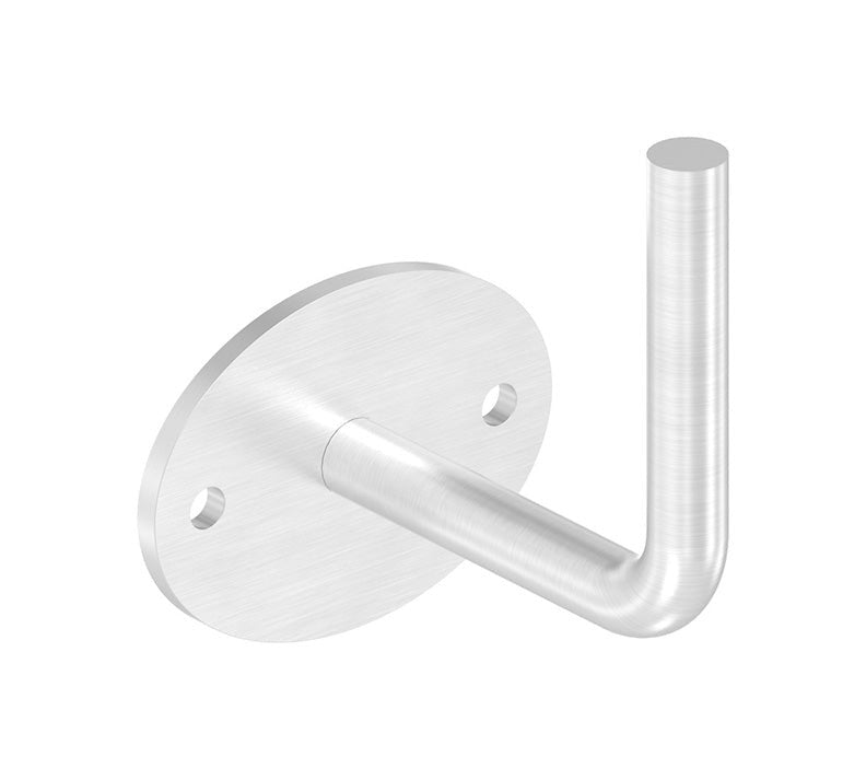 verschraubter Handlaufhalter mit 2 Bohrungen, Ronde oval, zum Anschweißen des Handlaufs, V2A
