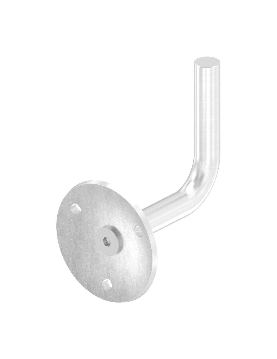 verschraubter Handlaufhalter mit 3 Bohrungen, zum Anschweißen des Handlaufs, V2A / V4A