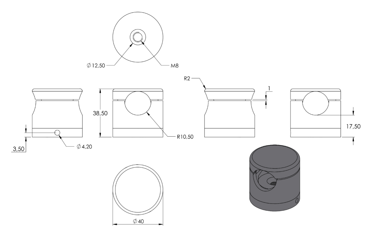 Zeichnung BRENK-fix® Grundhalter für Rundstab Ø 20 mm