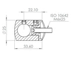Querstabhalter Ø 25 mm, mit Durchgangsbohrung, V2A