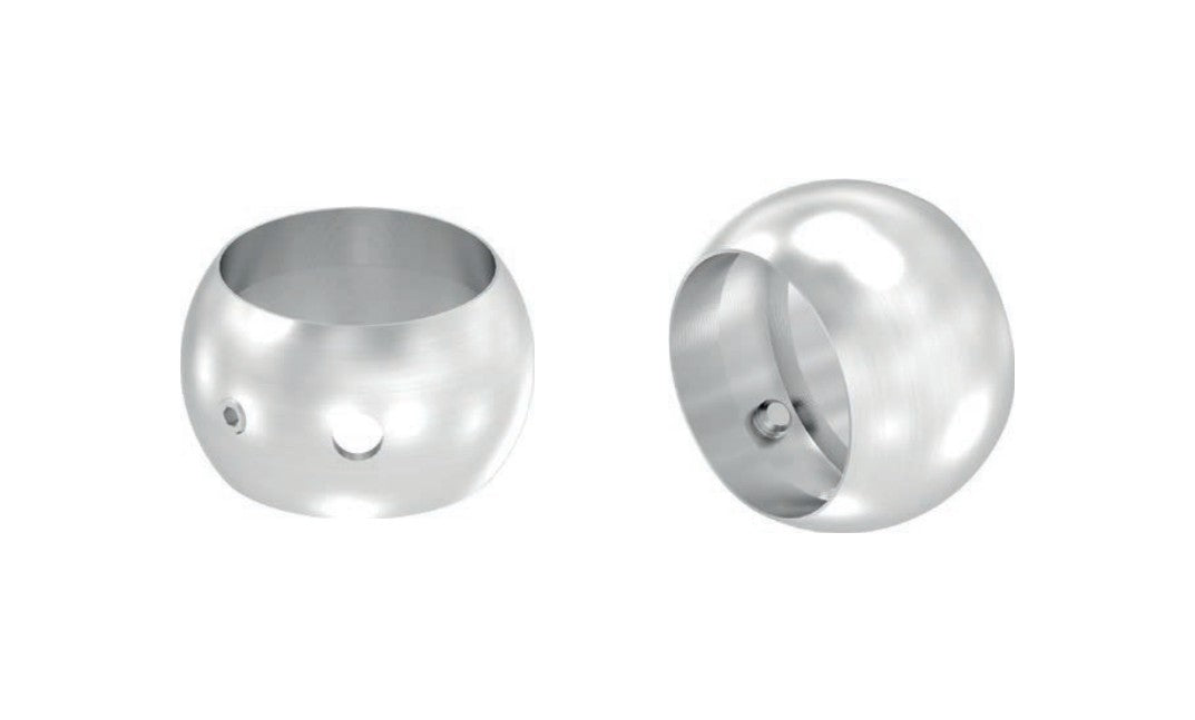 Kugelring für Handlaufhalter, zum Verschrauben und zum Festklemmen des Rohrs, V2A / V4A