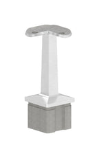 Handlaufstütze aus einem Stück zum Einschlagen, für Quadratrohr, mit Anschlussplatte 90°, V2A