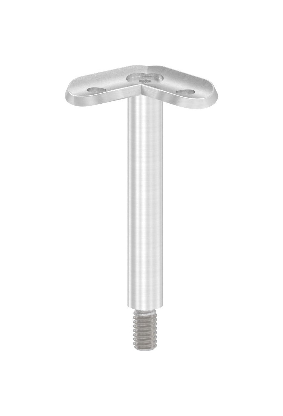 Handlaufstütze zum Schrauben, Stift mit Außengewinde M8 und Handlaufanschlussplatte 90°, V2A