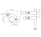 Stopper für Glastürhalter mit Doppelrollwagen, beidseitig verwendbar, V2A