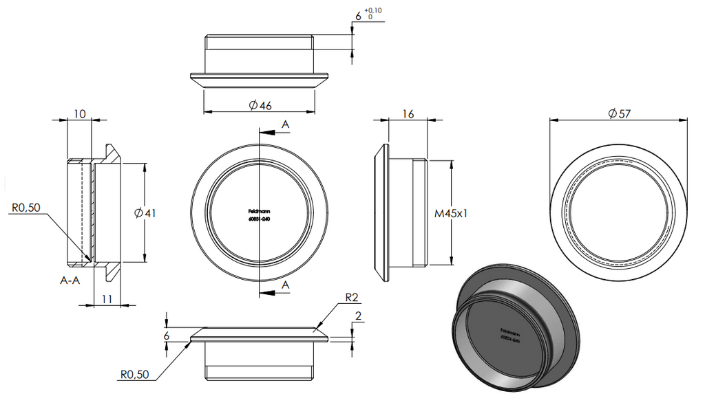 Griffmuschel für Glasschiebetür, für Glasschiebetürsystem, V2A