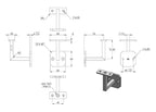 Handlaufhalter mit Anschlussplatte, zum Anschrauben des Handlaufs, V2A / V4A