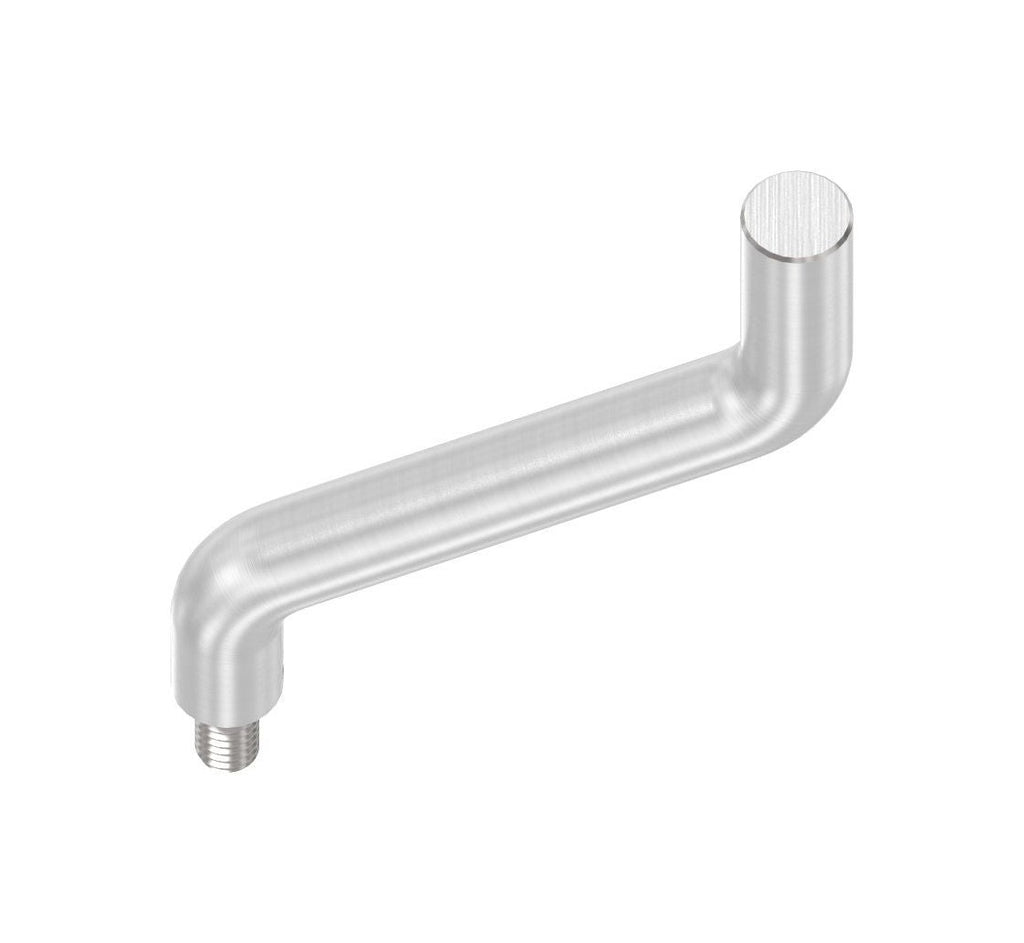 Bügel Edelstahl 2 x 30° gebogen, 360° drehbar,1 x Außengewinde, 1 x flach zum Anschweißen, V2A