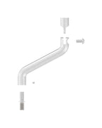 Gelenkbügel Edelstahl 2 x 30° gebogen, 360° drehbar,1 x Außengewinde, 1 x Innengewinde, V2A