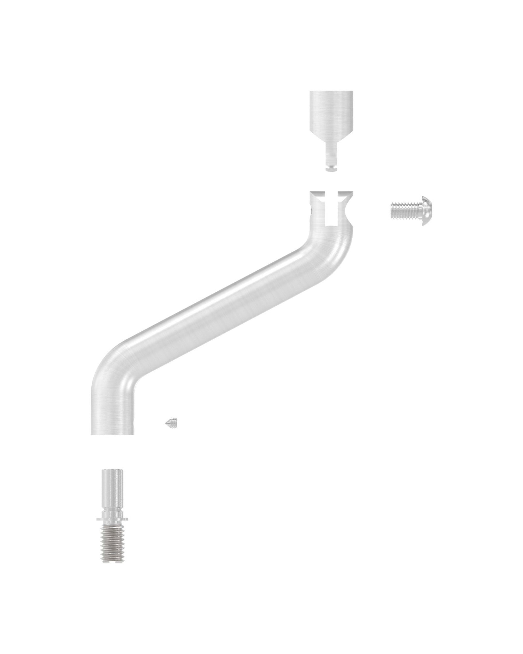 Gelenkbügel Edelstahl 2 x 30° gebogen, 360° drehbar,1 x Außengewinde, 1 x Innengewinde, V2A