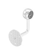 verschraubter Handlaufhalter mit Kugelring, zum Durchschieben des Handlaufs, V2A