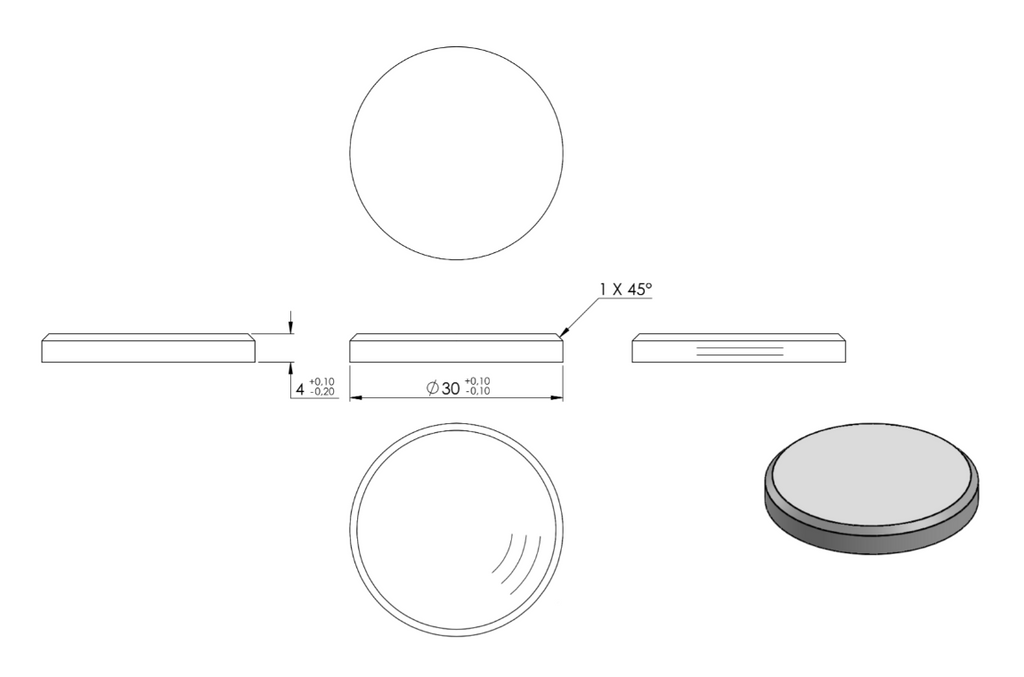 Zeichnung Ronde Ø 30 x 4 mm