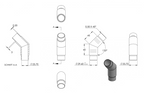 Zeichnung Eckstück für Rohr Ø 33,7 x 2,0 mm