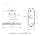 Handlaufanschlussplatte für  Rohr, versetzte Bohrungen, zum Verschrauben, V2A / V4A