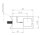 Blechhalter für quadratisches Klemmprofil 20 x 20 mm, V2A