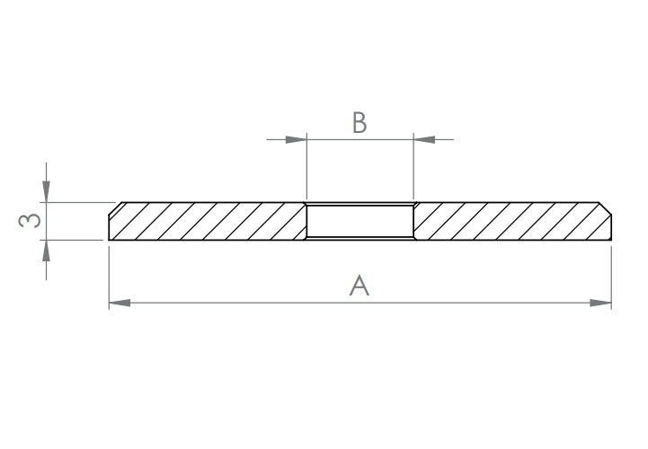 Beilagscheibe Stärke 3 mm, mit Fase und Bohrung, V2A