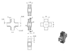 Zeichnung Kreuzverbinder für Quadratrohr 40 x 40 x 2,0 mm