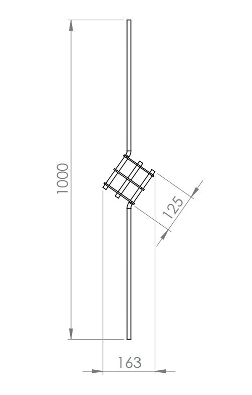 Designstab, Länge 1000 mm, V2A