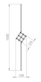 Designstab, Länge 1000 mm, V2A