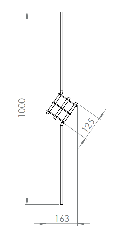 Designstab, Länge 1000 mm, V2A