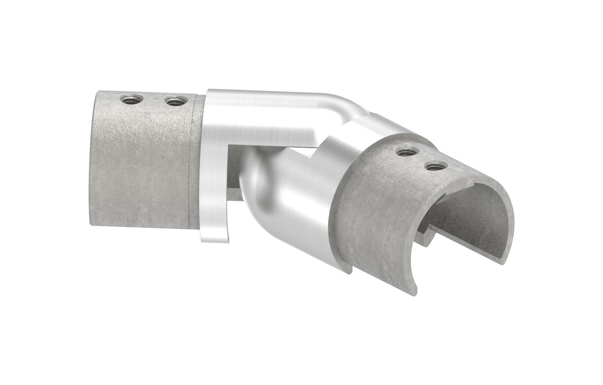 flexibler Verbinder für Rund-Nutrohr, seitwärts 90-180°, V4A