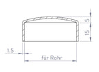Edelstahl Endkappe gewölbt, hohl/gegossen, zum Aufstecken, V2A / V4A