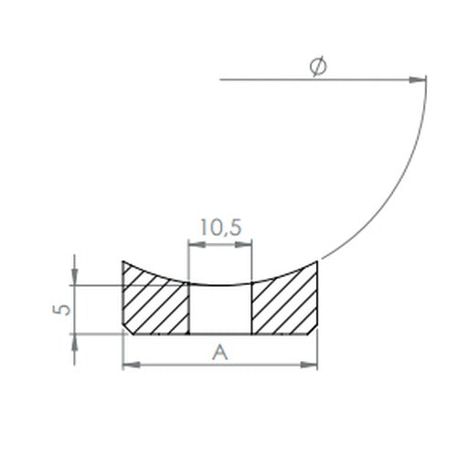 Edelstahl Ausgleichsstück für Wandhalter SW10828, V2A