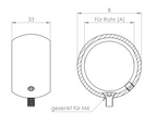 Kugelring für Handlaufhalter, zum Verschrauben und zum Festklemmen des Rohrs, V2A / V4A