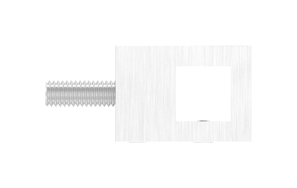 Querstabhalter quadratisch 22 x 22 mm, mit  Durchgangsbohrung 12 x 12 mm, V2A