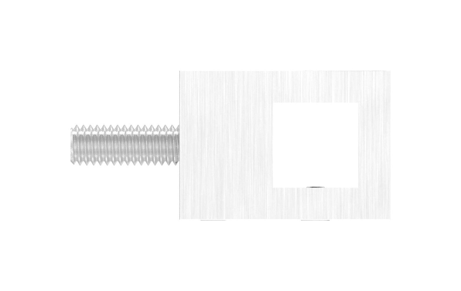 Querstabhalter quadratisch 22 x 22 mm, mit  Durchgangsbohrung 12 x 12 mm, V2A